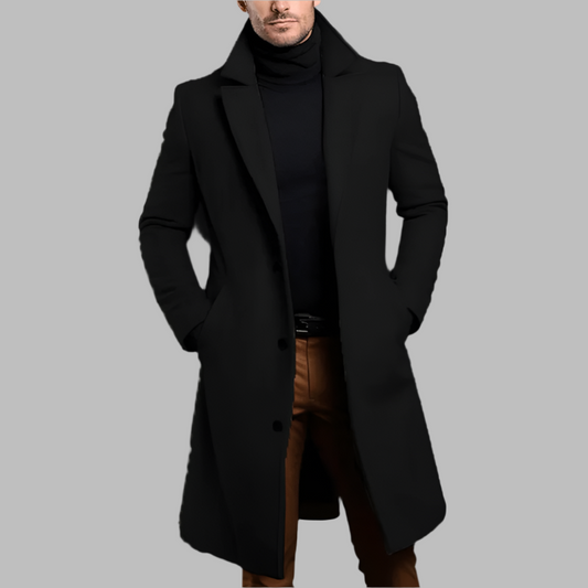 Gustav Ullkappa - Lång Elegant Vinterkappa Herr