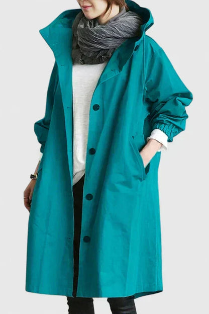 Iva Oversize Kappa - Vindtät Kappa med Huva Dam