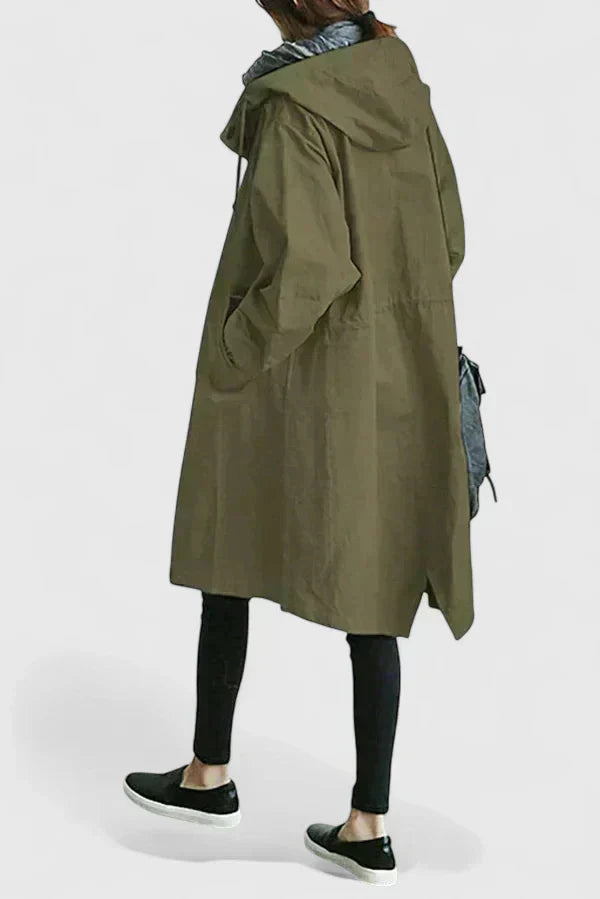 Iva Oversize Kappa - Vindtät Kappa med Huva Dam