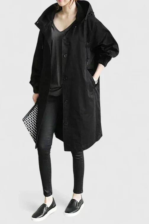 Iva Oversize Kappa - Vindtät Kappa med Huva Dam