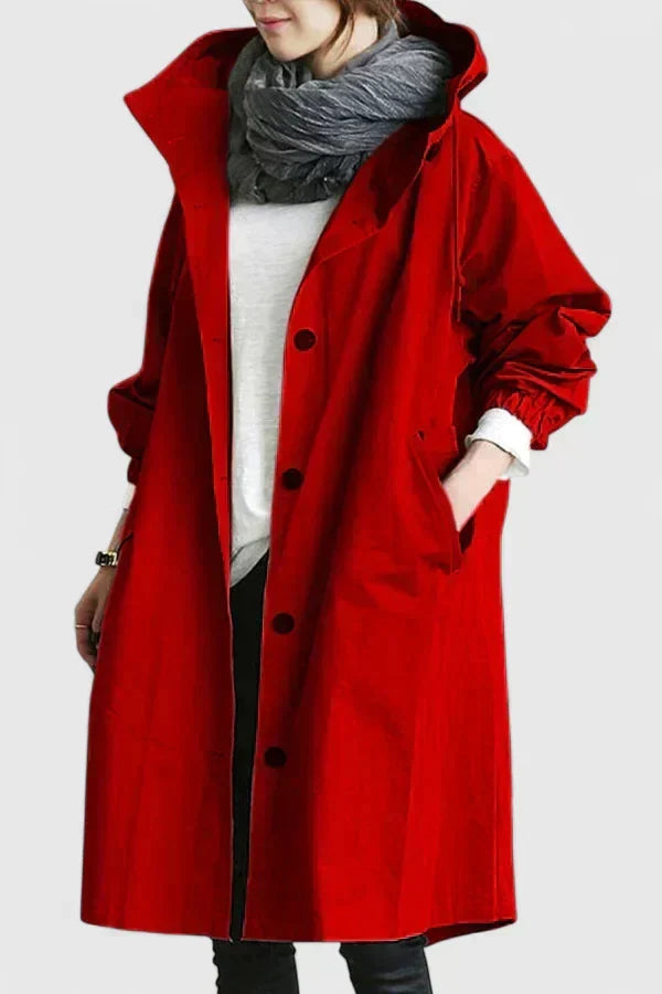 Iva Oversize Kappa - Vindtät Kappa med Huva Dam