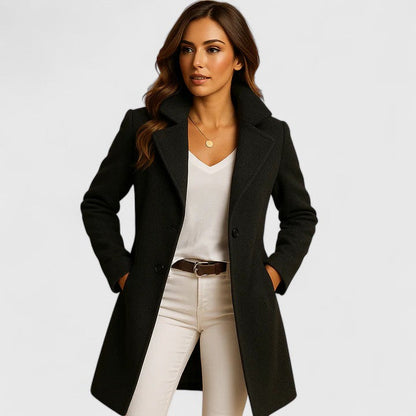 Rheya Kappa med Slag - Elegant Vinterkappa Dam